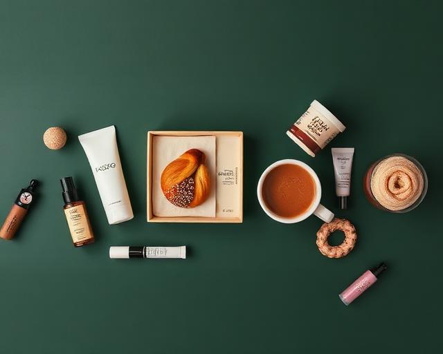 Banner promocional com cosméticos